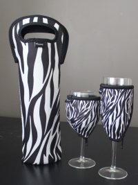 Single Wine or Champagne Bottle Carrier, Wine Glass and Champagne Glass Cooler