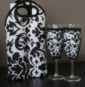 Double Wine Bottle Carrier and 2 Champagne Glass Coolers