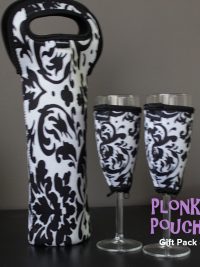 Single Wine or Champagne Bottle Carrier and 2 Champagne Glass Coolers